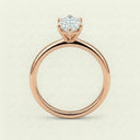 Anillo marquisse clásico en oro rosa, vista frontal