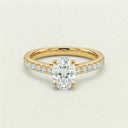 Anillo de Diamante de Laboratorio Corte Oval - Montadura Fancy