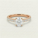 Anillo de Diamante de Laboratorio Corte Oval - Montadura Fancy